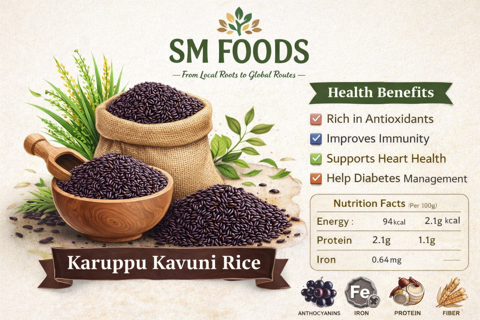 KARUPPU KAVUNI RICE (Chettinad)